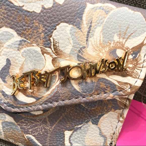 Betsey Johnson Floral Flap Wallet Grey - Picture 5 of 6
